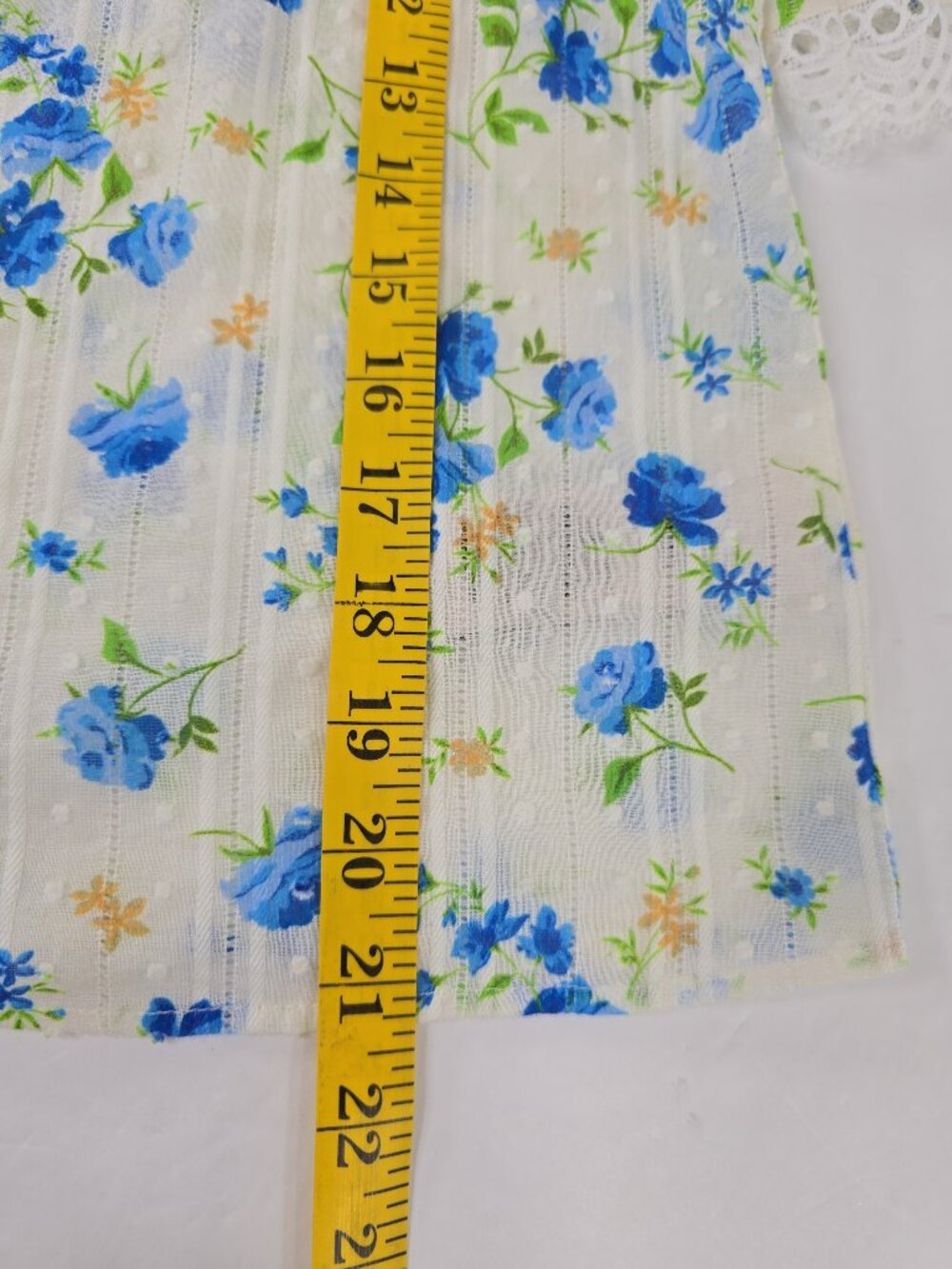 Nanette Lepore Shirt Women's SMALL White Blue Floral Button Puff Sleeve Blouse.. - Picture 15 of 16